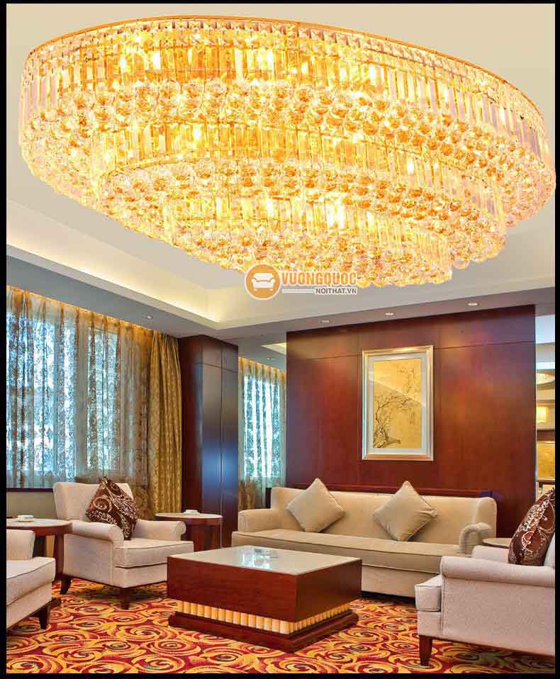 Đèn ốp trần pha lê kích thước lớn cho không gian rộng CM256-8